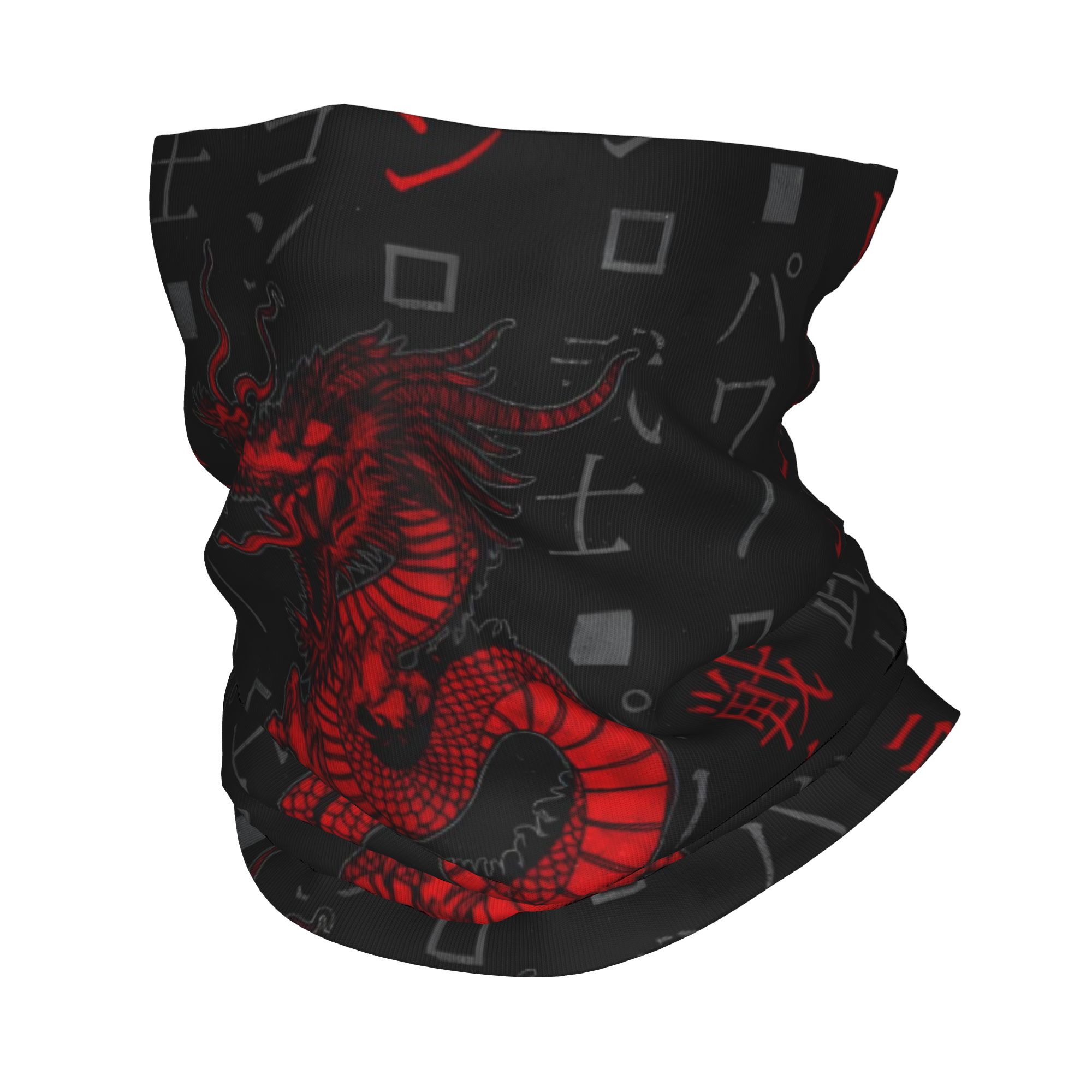 Neck Gaiter Face Cover - الأحمر التنين الحيوان باندانا الرقبة الجراب