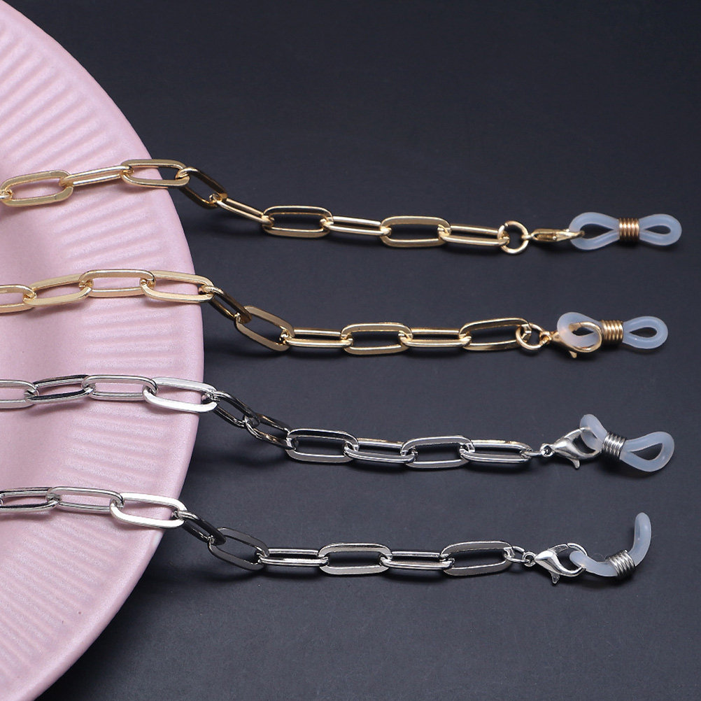 Mask Chain Holder - سلسلة نظارات معدنية ذهبية على شكل