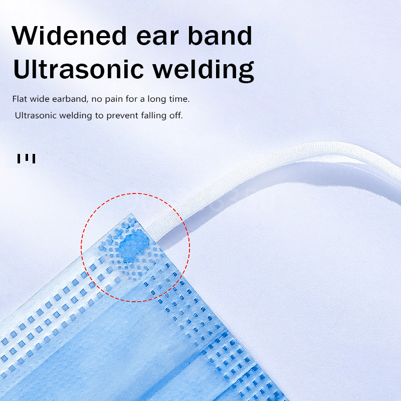 10-500 قطعة، أقنعة واقية للبال - مراجعة Disposable Mask Blue وسعره