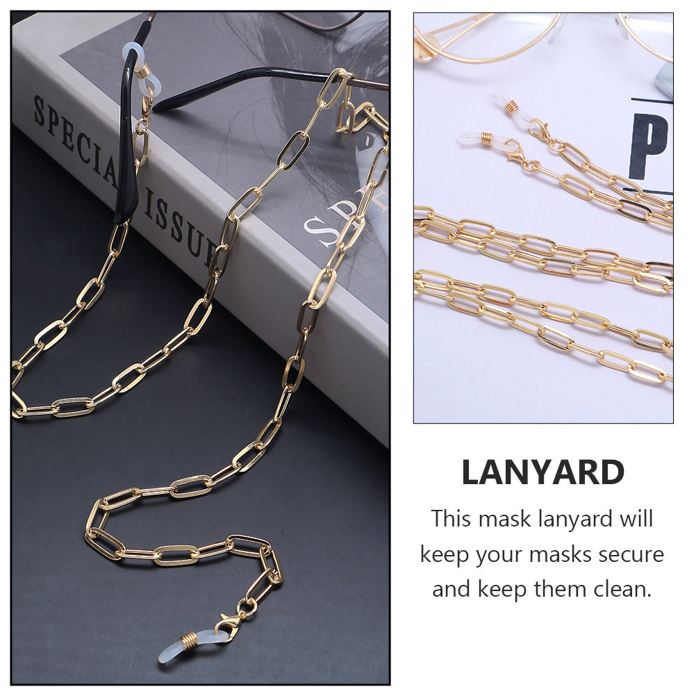 سلسلة نظارات معدنية ذهبية على  - مراجعة Mask Chain Holder وسعره
